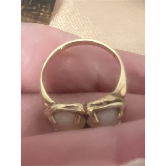 Vintage 10k gold 2 opals ring Size 6 Tested